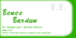bence bardun business card